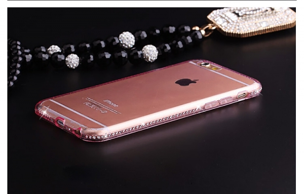 Silikonhülle Strass Steine Pink für iPhone 7